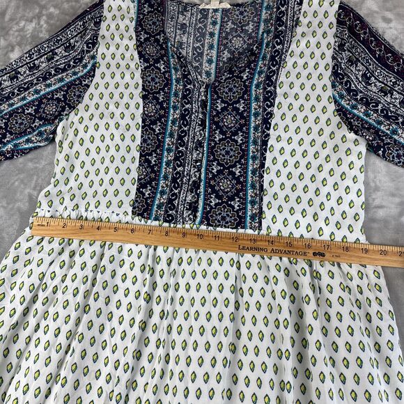 Reborn J Boho Dress Womens 1X Colorful Pattern Button Front Flowy Elephant(1003) - Picture 12 of 15